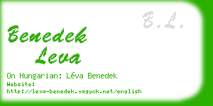 benedek leva business card